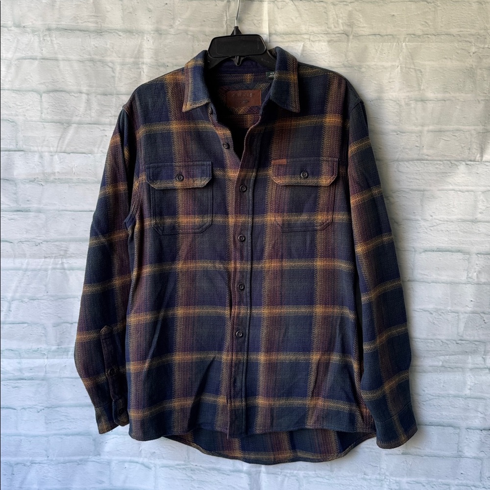 Orvis Blue and Brown heavy weight flannel Shirt